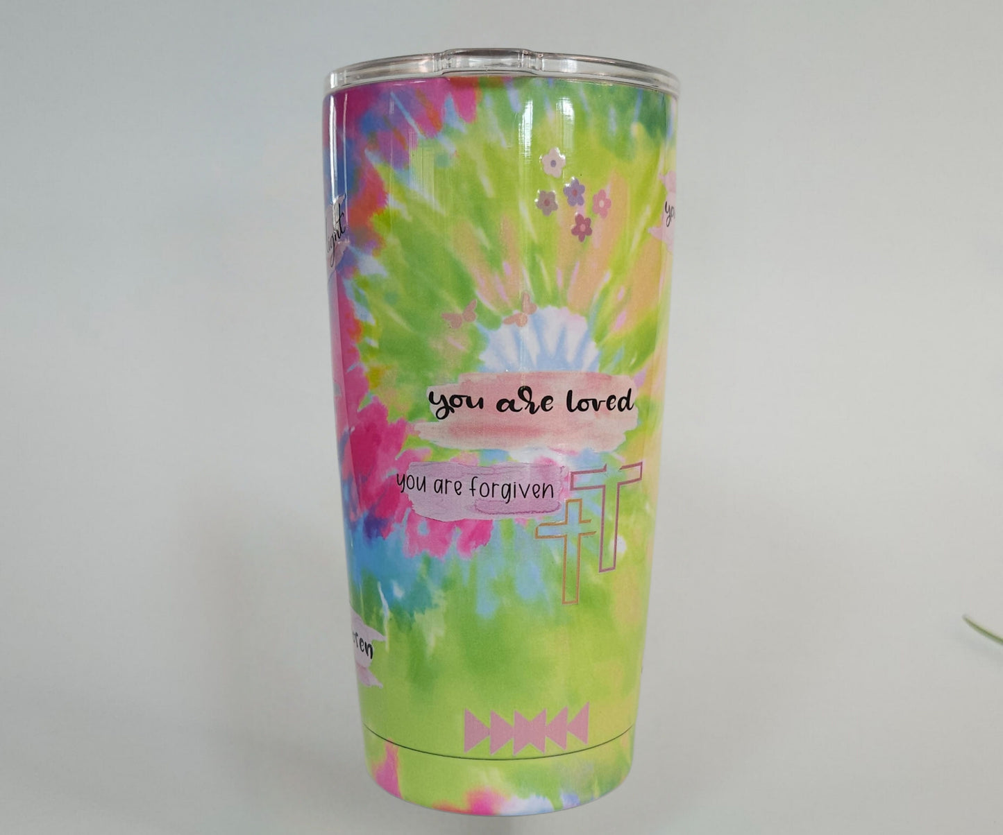 Tie Dye Affirmations Tumbler