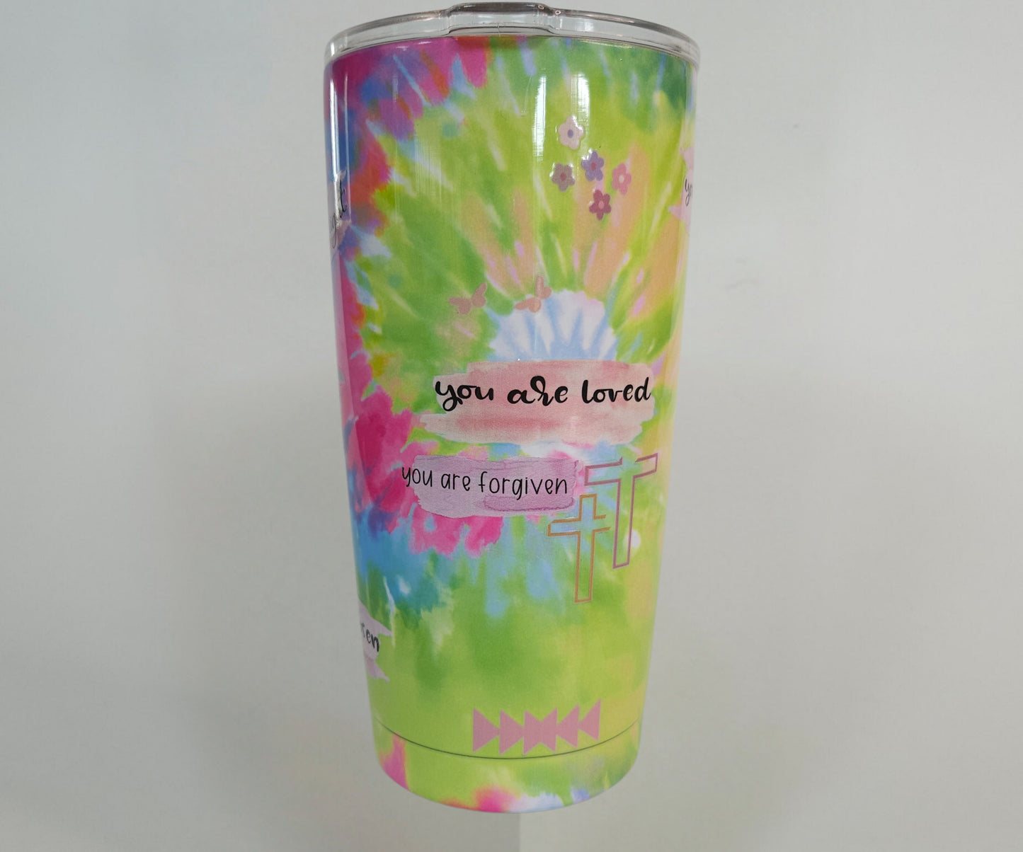 Tie Dye Affirmations Tumbler