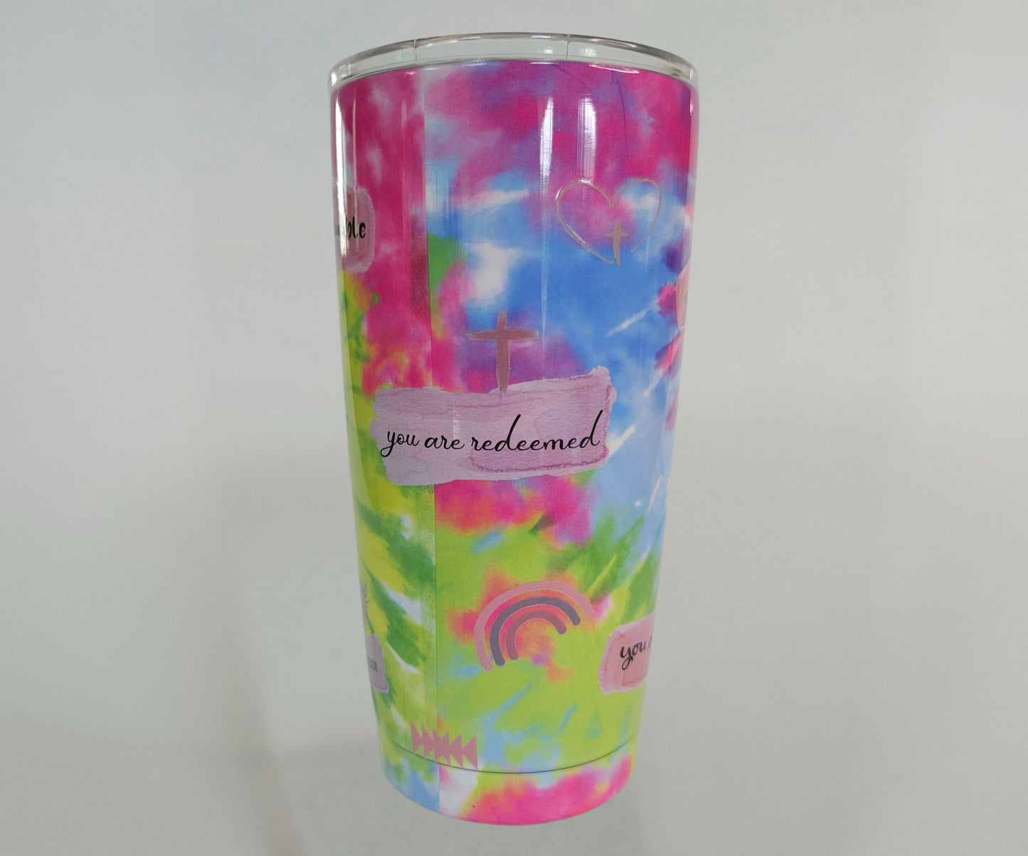 Tie Dye Affirmations Tumbler