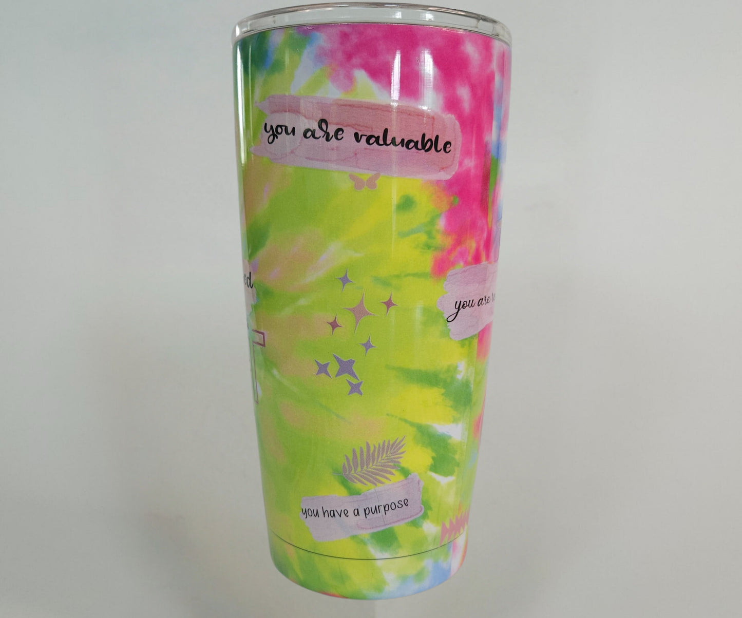 Tie Dye Affirmations Tumbler