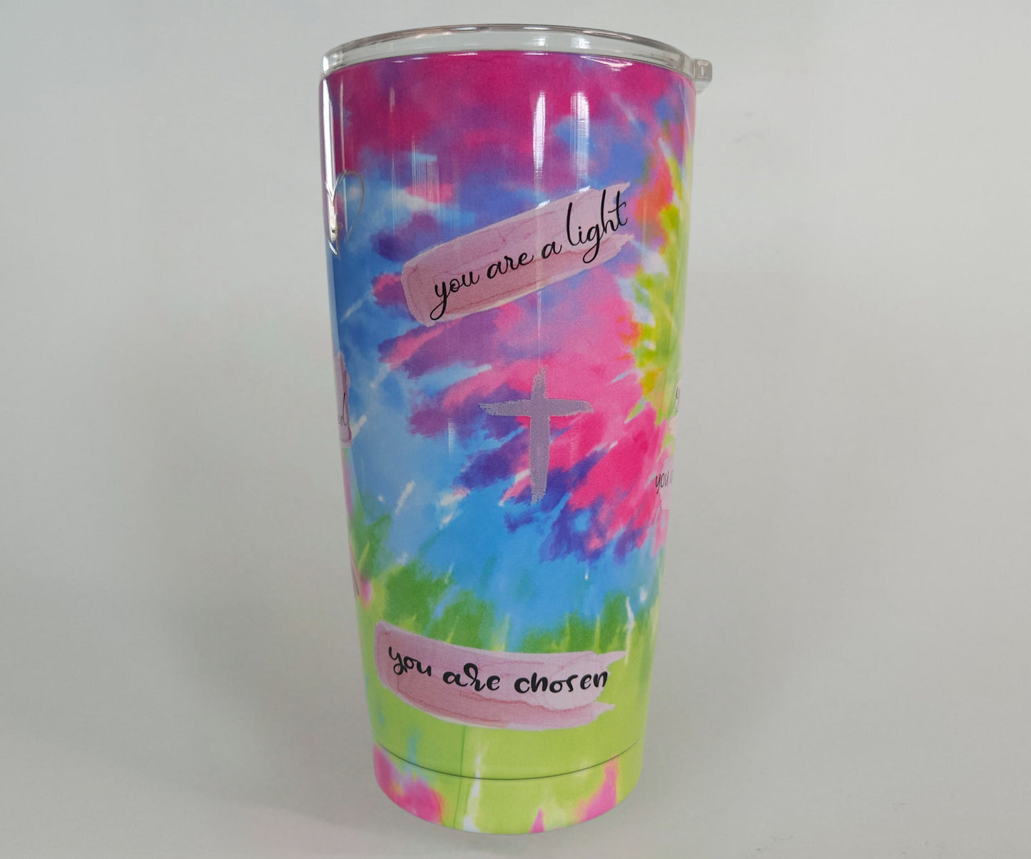 Tie Dye Affirmations Tumbler