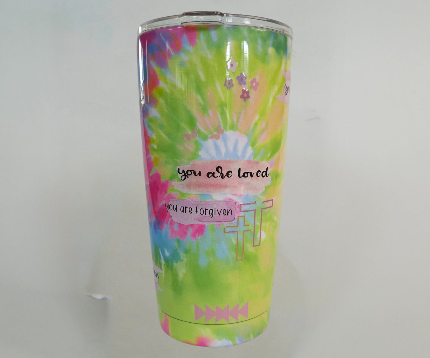 Tie Dye Affirmations Tumbler