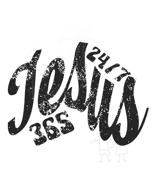 Jesus 24/7-365 Distressed Design